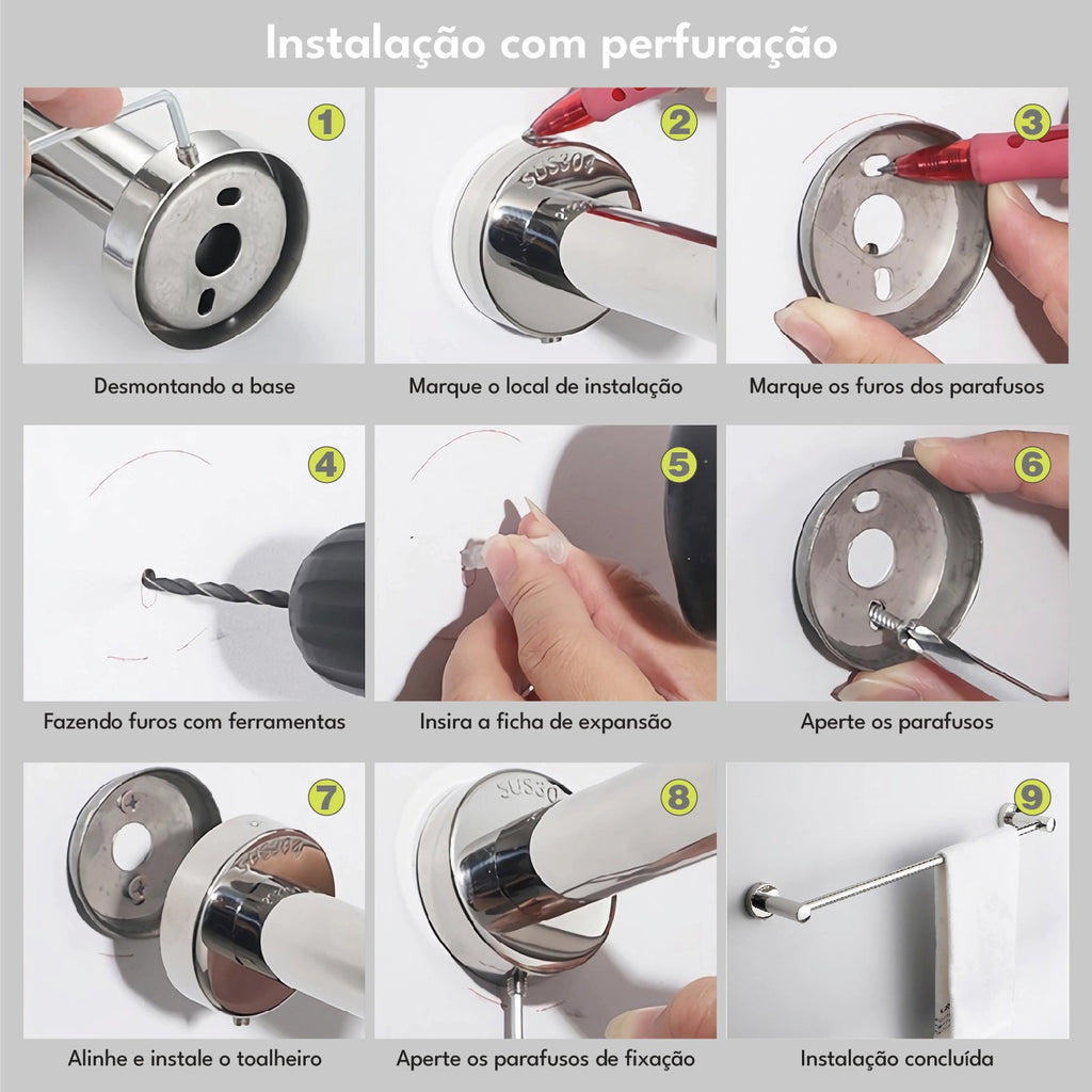 Instalação do Positano com perfuração, passo a passo