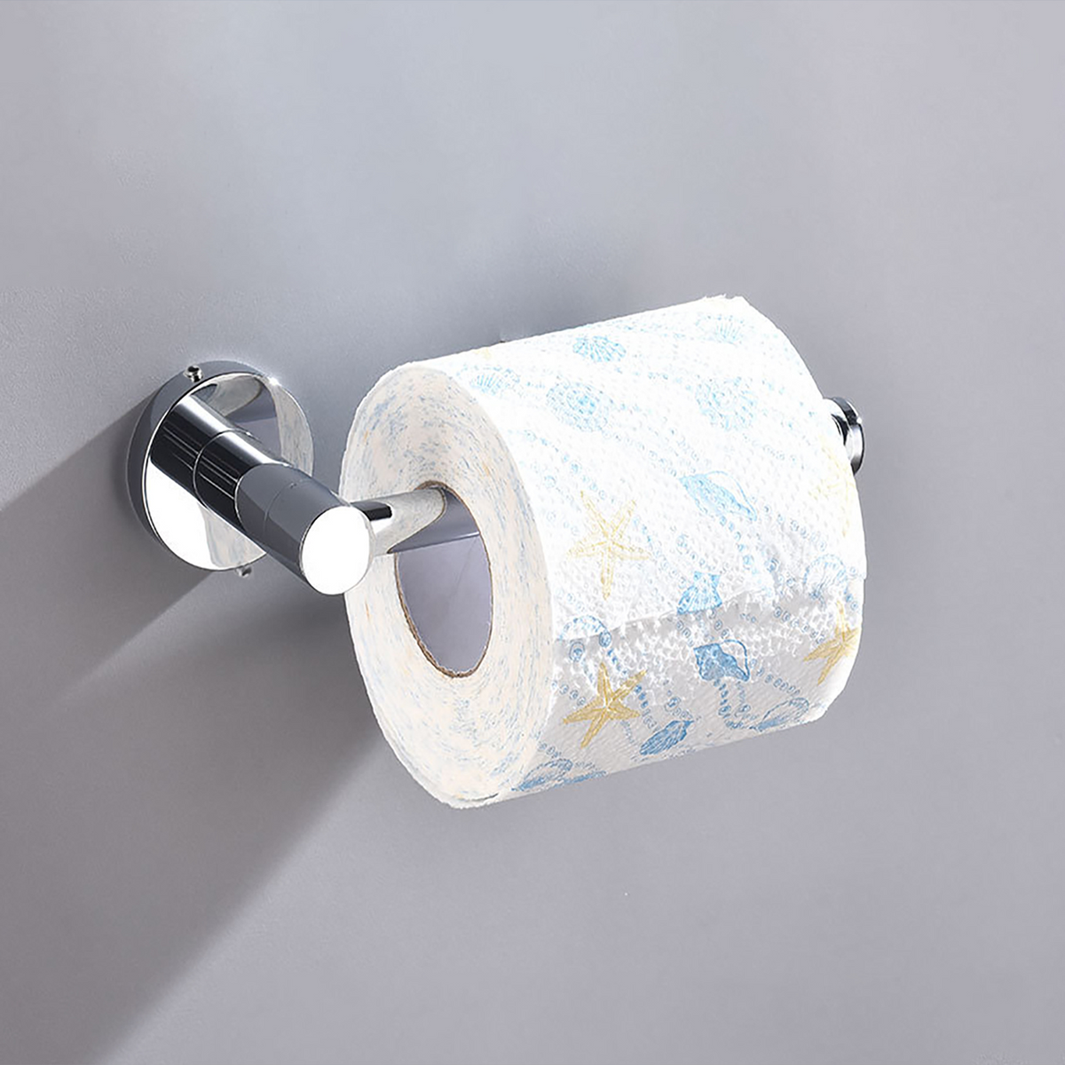 Porta-papel higiênico polido com rolo de papel