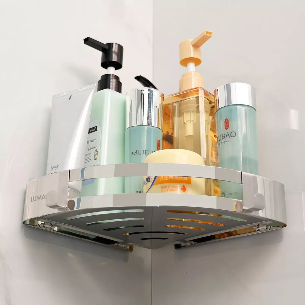 Suporte Porta-Shampoo de Canto Cannes Prata
