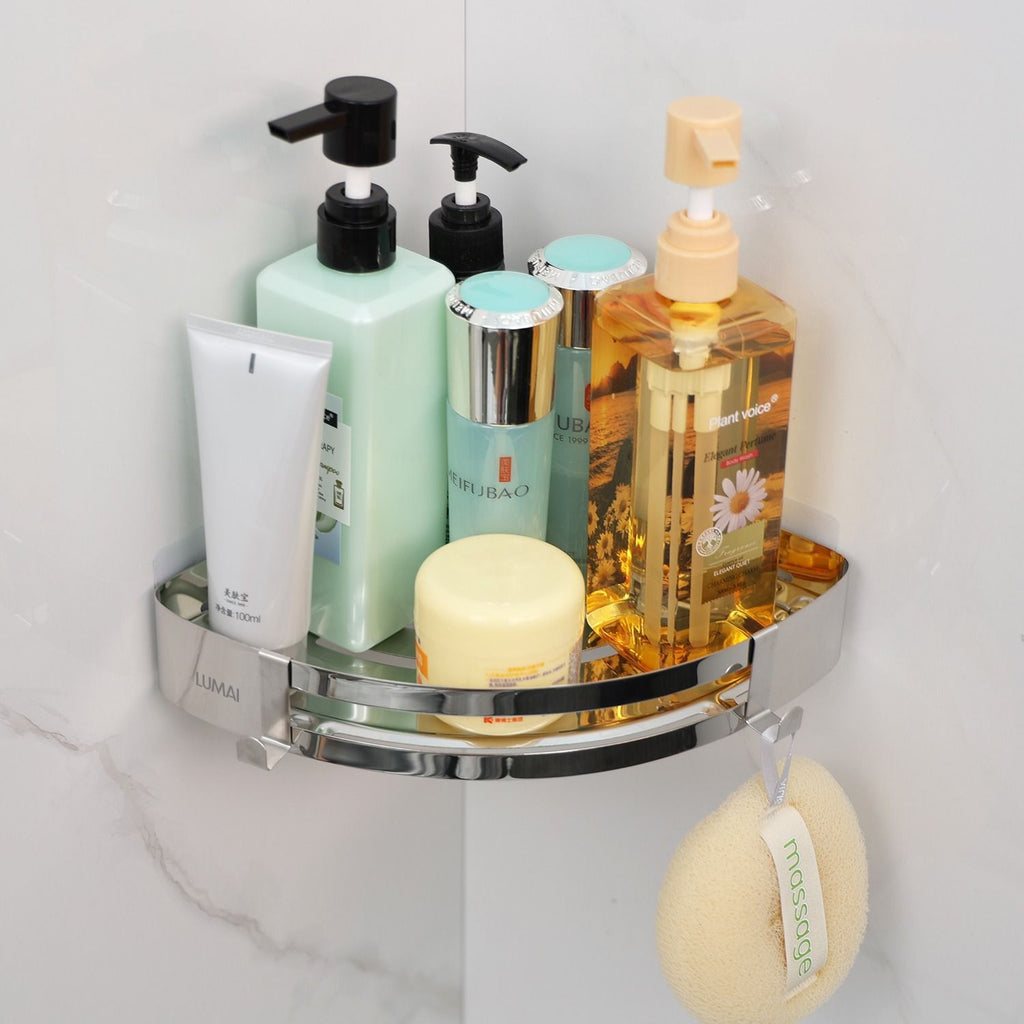 Suporte Porta-Shampoo de Canto Cannes Prata